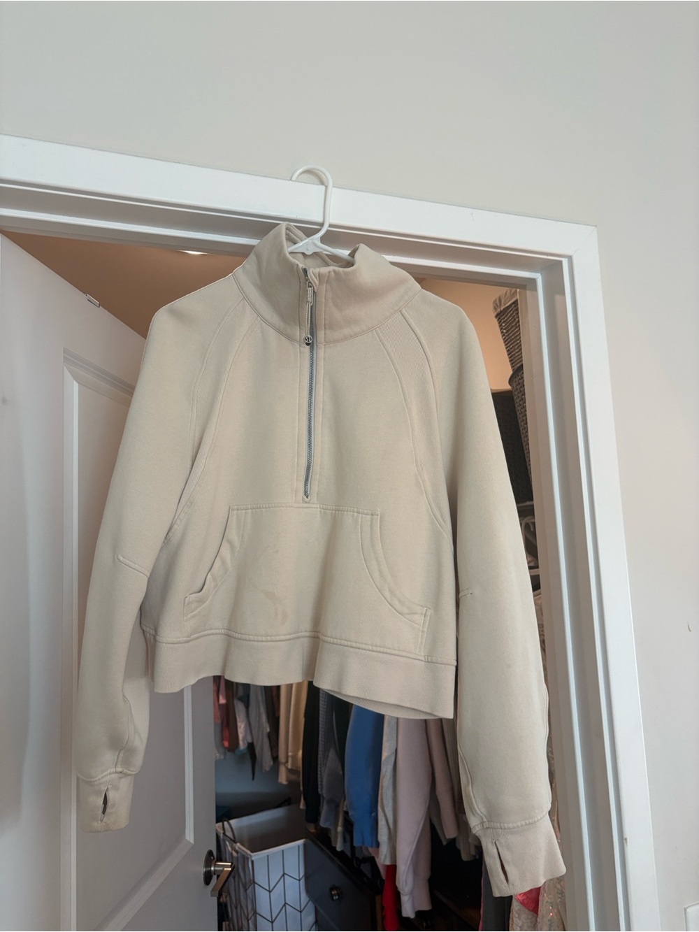 lululemon athletica Beige Half-Zip Pullover Jacket